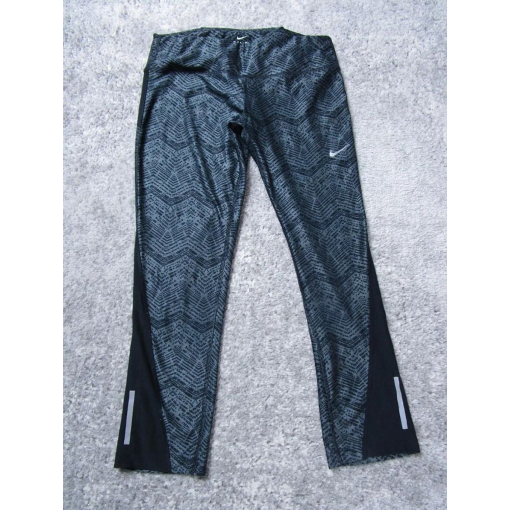 Women's Nike Running Tights Size M Gray & Black Nike Pants Womens Medium Drifit